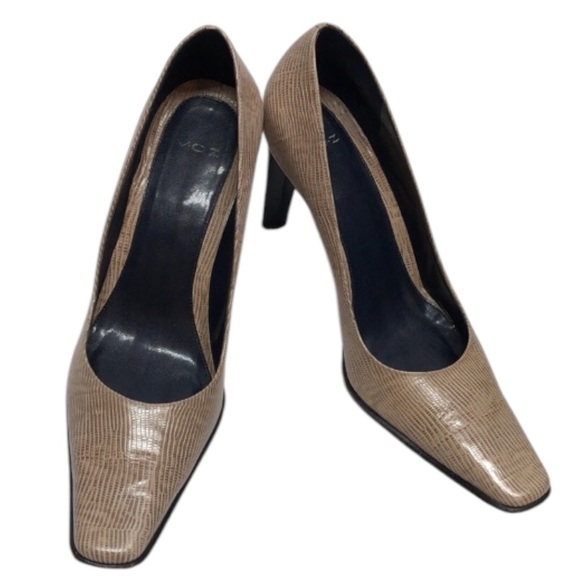 V.O.Z leather high heel pumps beige size 10 medium - Picture 1 of 8